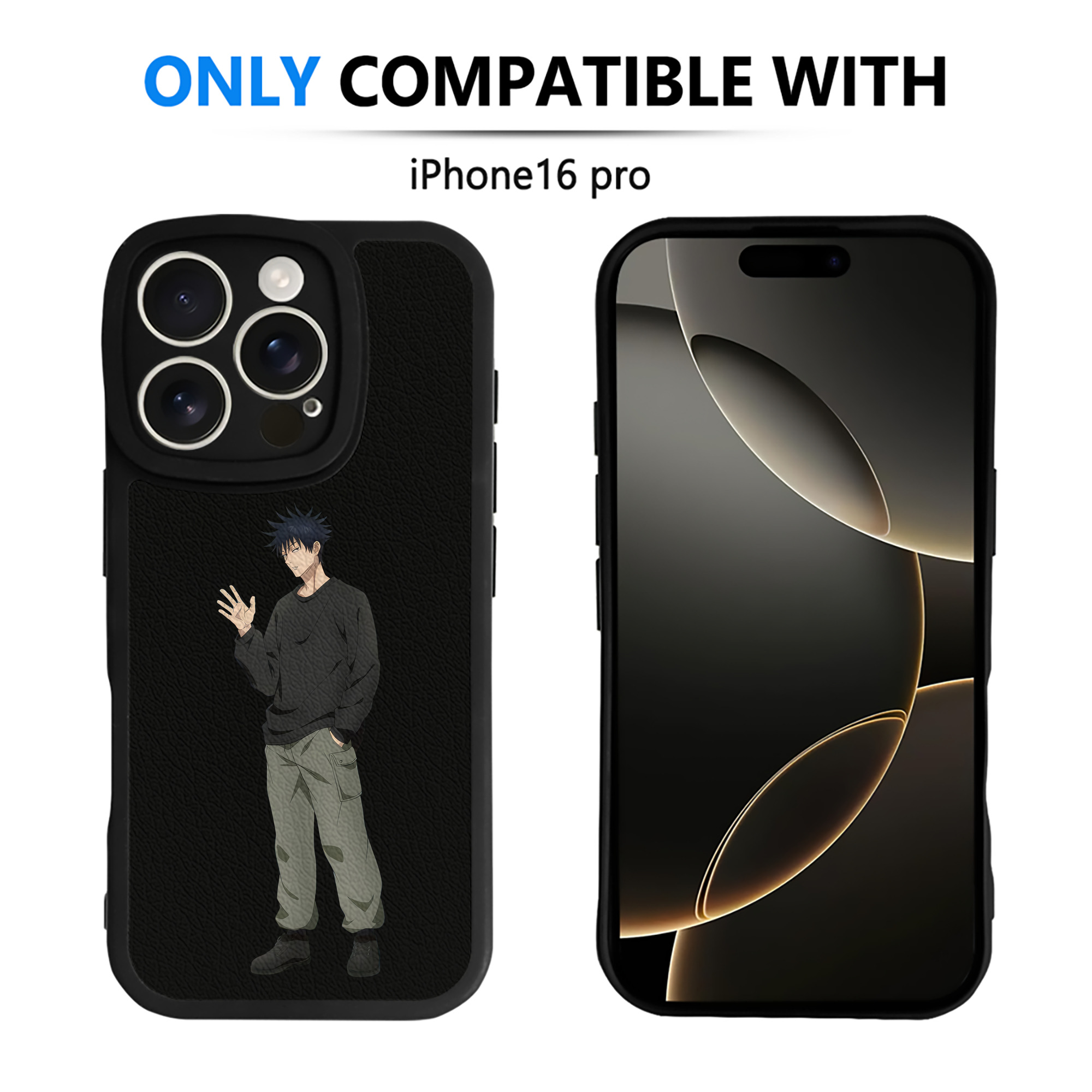 （画像用） 呪術廻戦 Jujutsu Kaisen 【iPhone 16シリーズ対応】シリコンスマホケース（レザー調） 材質：シリコン